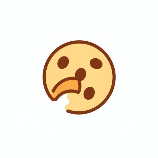 A simple, stylized icon representing a cookie with a bite taken out of it, symbolizing data.